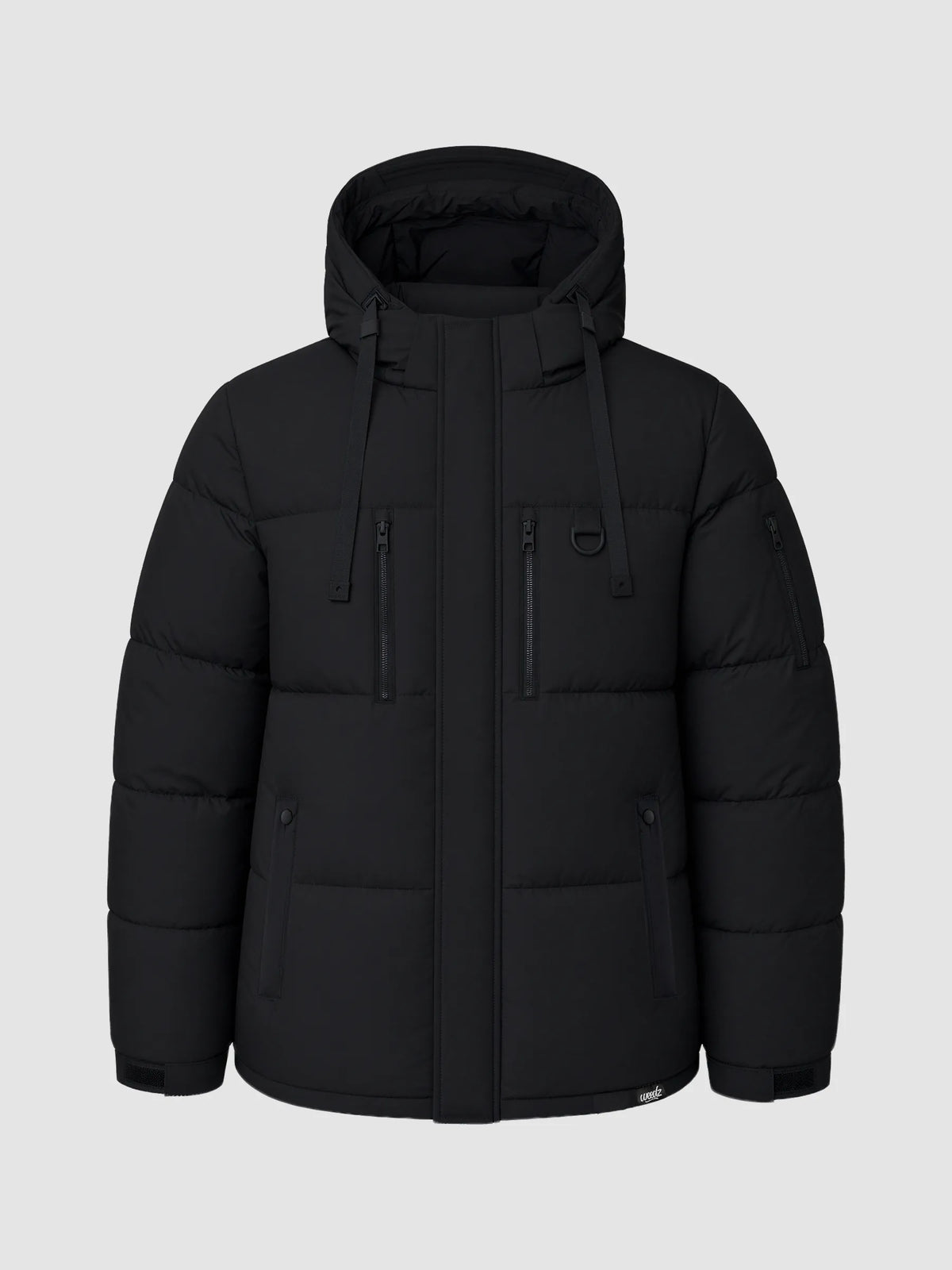 ジャケット・アウター bajra - Coated Full-Zip Puffer Jacket Jaqueta Black Puffer