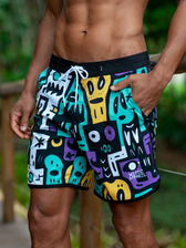 Hybrid Boardshort estampado Weedz Apparel streetwear e beachwear