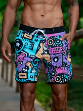 Hybrid Boardshort estampado Weedz Apparel streetwear e beachwear
