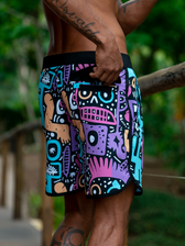 Hybrid Boardshort estampado Weedz Apparel streetwear e beachwear