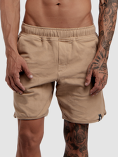 Walkshort Moletom Stretch Bege